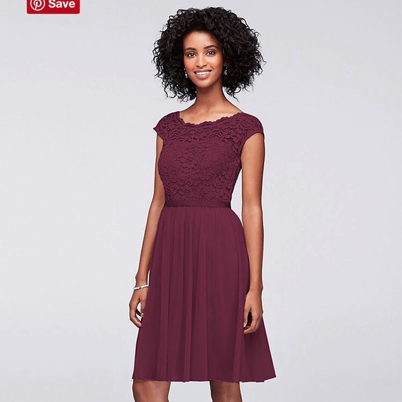 David's Bridal Dresses & Skirts - David’s Bridal Short Lace and Mesh Dress